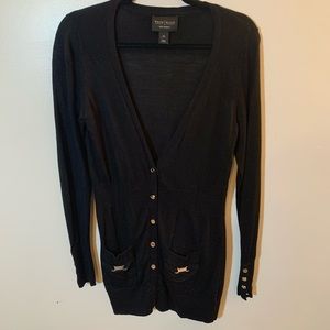 Black button up sweater